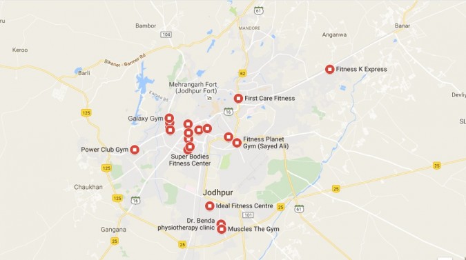 Best Gym & Fitness Centre in Jodhpur According to Google Users Review